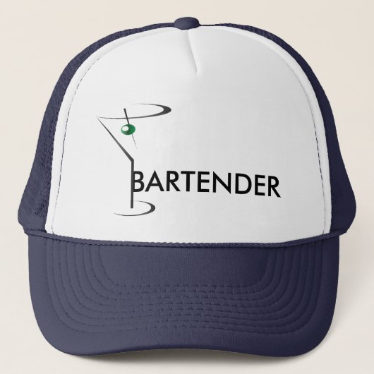 Green Olive Martini Glass Bartender Trucker Pet (Voorkant)