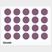Green Om Funky Pink en Indigo Mandala Ronde Sticker (Vel)