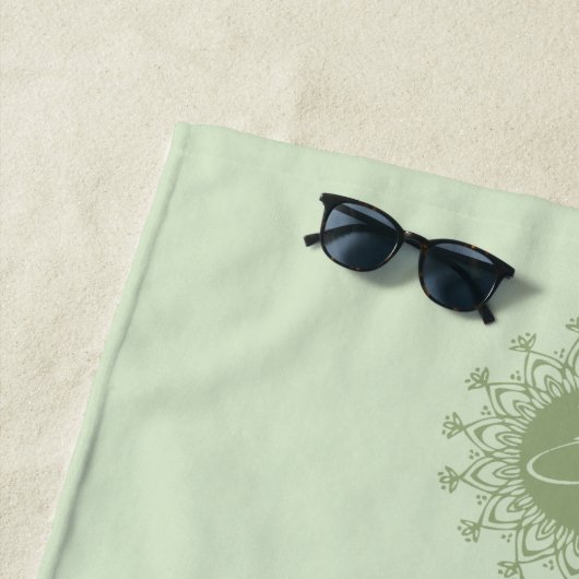 Green Om & Mandala Positive Mind Vibes & Life Strandlaken (In situ)
