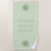 Green Om & Mandala Positive Mind Vibes & Life Strandlaken (Voorkant)