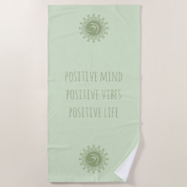 Green Om & Mandala Positive Mind Vibes & Life Strandlaken