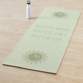 Green Om & Mandala Positive Mind Vibes & Life Yogamat