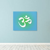 Green Om Symbol Canvas Afdruk (Insitu (Houten vloer))