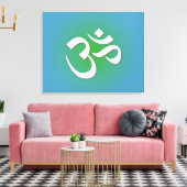 Green Om Symbol Canvas Afdruk (Insitu (Woonkamer))