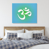 Green Om Symbol Canvas Afdruk (Insitu (Slaapkamer))