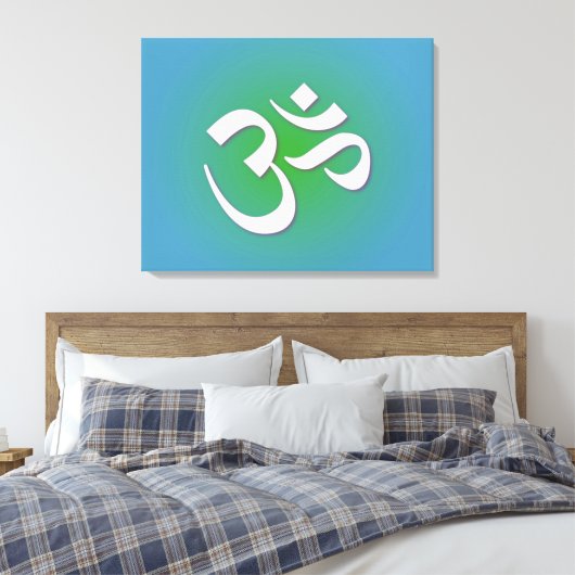 Green Om Symbol Canvas Afdruk (Insitu (Slaapkamer))