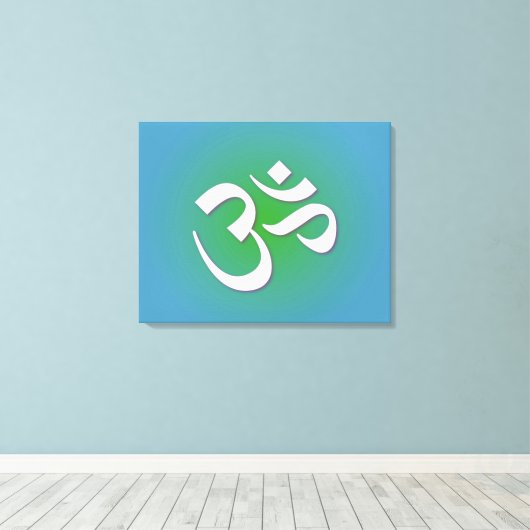 Green Om Symbol Canvas Afdruk (Insitu (Houten vloer))