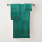 Green Ombre Bath Towel Set Bad Handdoek (Insitu)