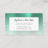 Green Ombre Brushed Metal Monogram Hair Salon Visitekaartje (Achterkant)