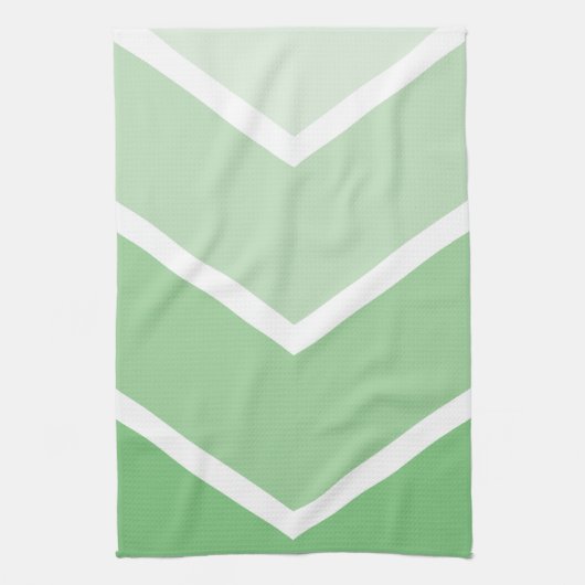 Green Ombré Chevron Stripes Theedoek (Verticaal)