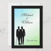 Green Ombre Gay Wedding Invitation Kaart (Achterkant)