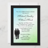 Green Ombre Gay Wedding Invitation Kaart (Voorkant)