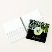Green Ombre Glam Animal Print Monogram Sketchbook Notitieboek (Binnen)