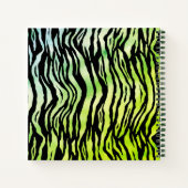 Green Ombre Glam Animal Print Monogram Sketchbook Notitieboek (Achterkant)