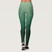 Green Ombre Glitter Sparkle St. Patrick's Day Leggings (Achterkant)