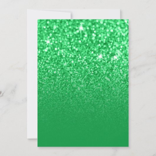 Green Ombre Glitter St. Patrick's Day Party Kaart (Achterkant)