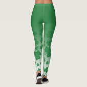 Green Ombre & Green Shamrock Pattern Over White, 2 Leggings (Achterkant)