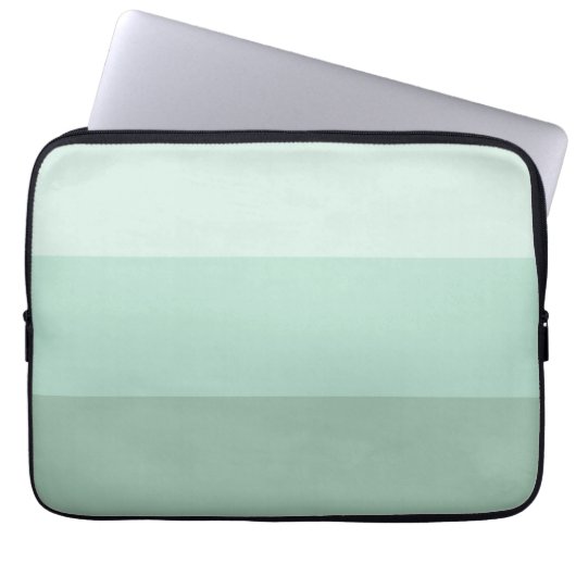 Green Ombre Striped Laptop Sleeve (Voorkant)