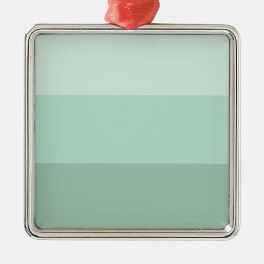 Green Ombre Striped Metalen Ornament (Voorkant)