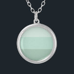 Green Ombre Striped Zilver Vergulden Ketting<br><div class="desc">Trendy green Ombre striped patroon.</div>