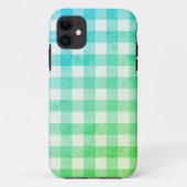 Green Ombré & White Play Gingham  Case-Mate iPhone Case (Achterkant)