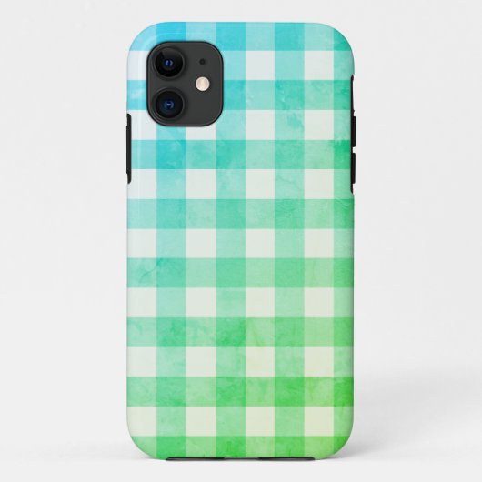 Green Ombré & White Play Gingham  Case-Mate iPhone Case (Achterkant)