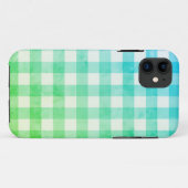 Green Ombré & White Play Gingham  Case-Mate iPhone Case (Achterkant (horizontaal))