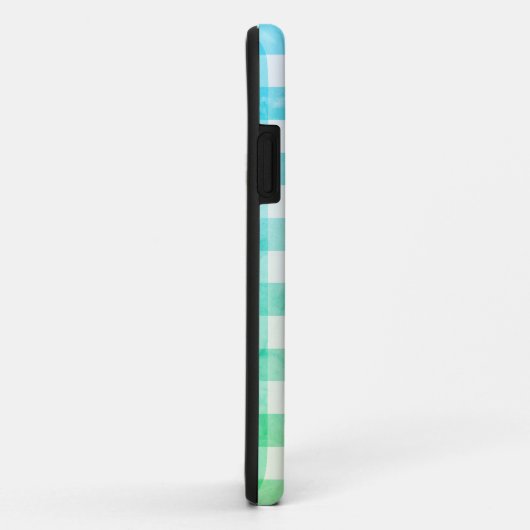 Green Ombré & White Play Gingham  Case-Mate iPhone Case (Achterkant/rechts)