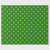 Green On Dark Green Polka Dots Pattern Design Cadeaupapier (Vlak)