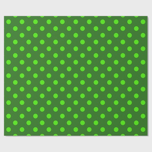 Green On Dark Green Polka Dots Pattern Design  Cadeaupapier (Vlak)