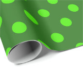 Green On Dark Green Polka Dots Pattern Design  Cadeaupapier (Rol Hoek)