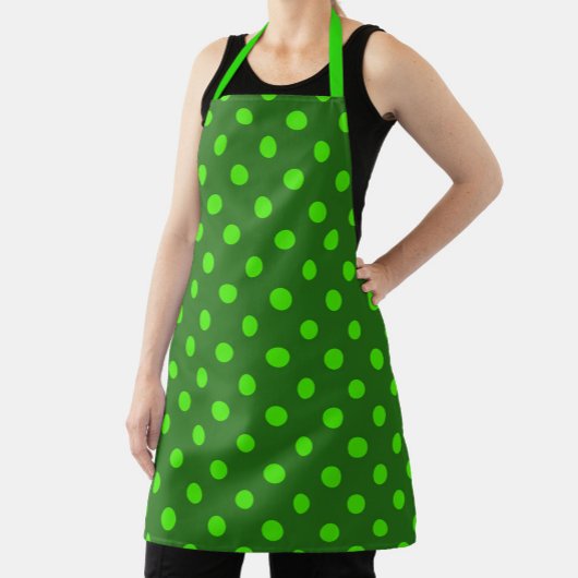 Green On Dark Green Polka Dots Pattern Design  Schort