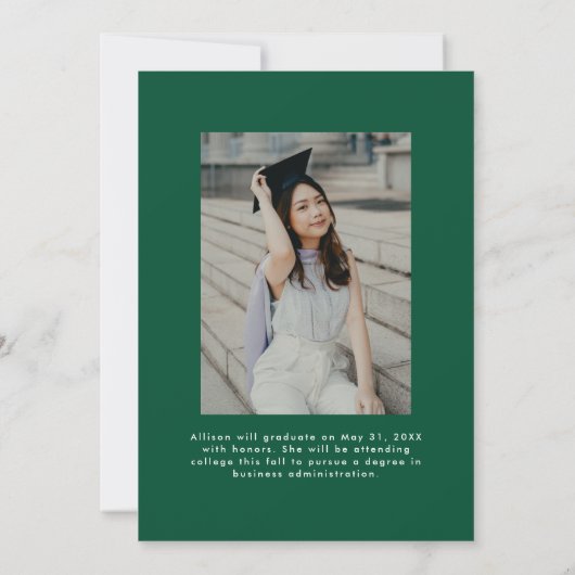 Green On-wards en Upwards 2 Foto-Afstuderen Aankondiging (Achterkant)