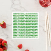 Green on White KerstTypography Paper Napkin Servet (Insitu)
