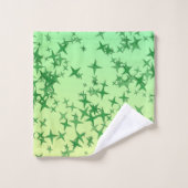 Green on Yellow and Green Bath Towel Set Bad Handdoek (Wasdoekje)