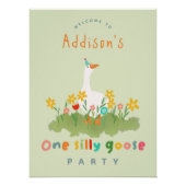 Green One Gekke Goose Eerste Verjaardag Welkom Tek Perfect Poster (Voorkant)