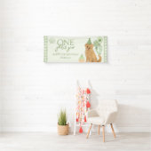 Green One Golden Year Retriever Puppy 1e verjaarda Spandoek (Insitu)