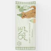 Green One Golden Year Retriever Puppy 1e verjaarda Spandoek (Verticaal)