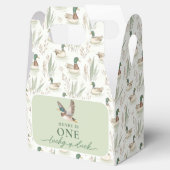 Green One Lucky Duck 1st Birthday Favoriete Box Bedankdoosjes (Geopend)