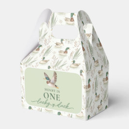 Green One Lucky Duck 1st Birthday Favoriete Box Bedankdoosjes