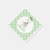 Green One Lucky Duck Boy 1st Verjaardag servetten (Hoek)