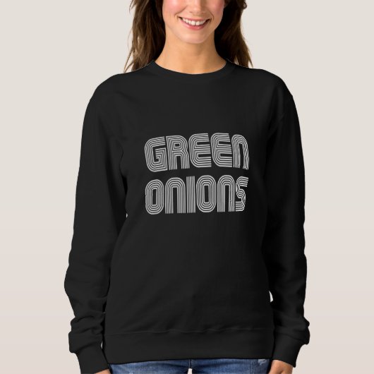 Green Onions  Retro 70s 80s Trui (Voorkant)