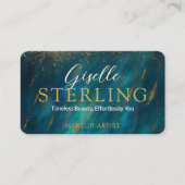 Green Opal Glam Stone Script Moderne QR-code Visitekaartje (Voorkant)