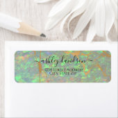 Green Opal Iridescent Return Address Label (Insitu)