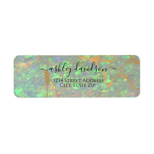 Green Opal Iridescent Return Address Label (Voorkant)