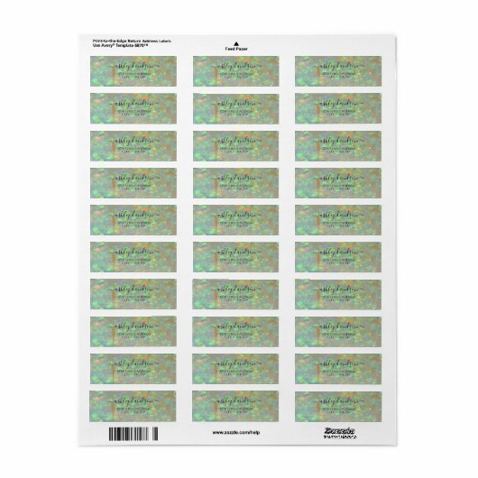 Green Opal Iridescent Return Address Label (Full Sheet)