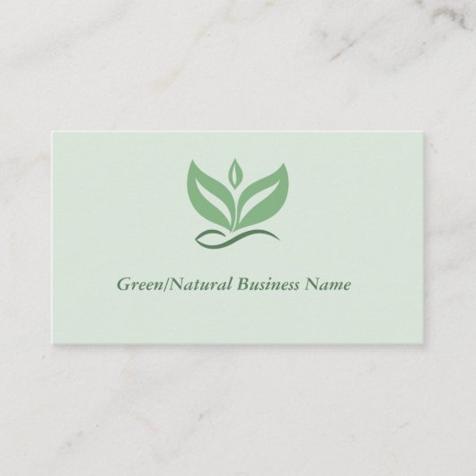 Green or Natural Business Card Visitekaartje (Voorkant)