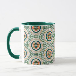 Green Orange And Blue Boho Chic Circle Pattern Mok