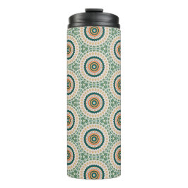 Green Orange And Blue Boho Chic Circle Pattern Thermosbeker