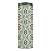 Green Orange And Blue Boho Chic Circle Pattern Thermosbeker (Achterkant)